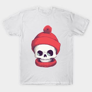 Skeleton wearing a pom pom toque T-Shirt